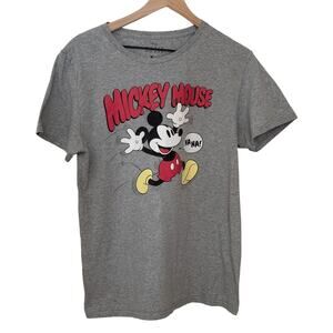 Disney Mickey Mouse Woman's size Medium Gray Mickey Mouse Short Sleeve T Shirt